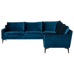 Anders Velour L Sectional Sofa