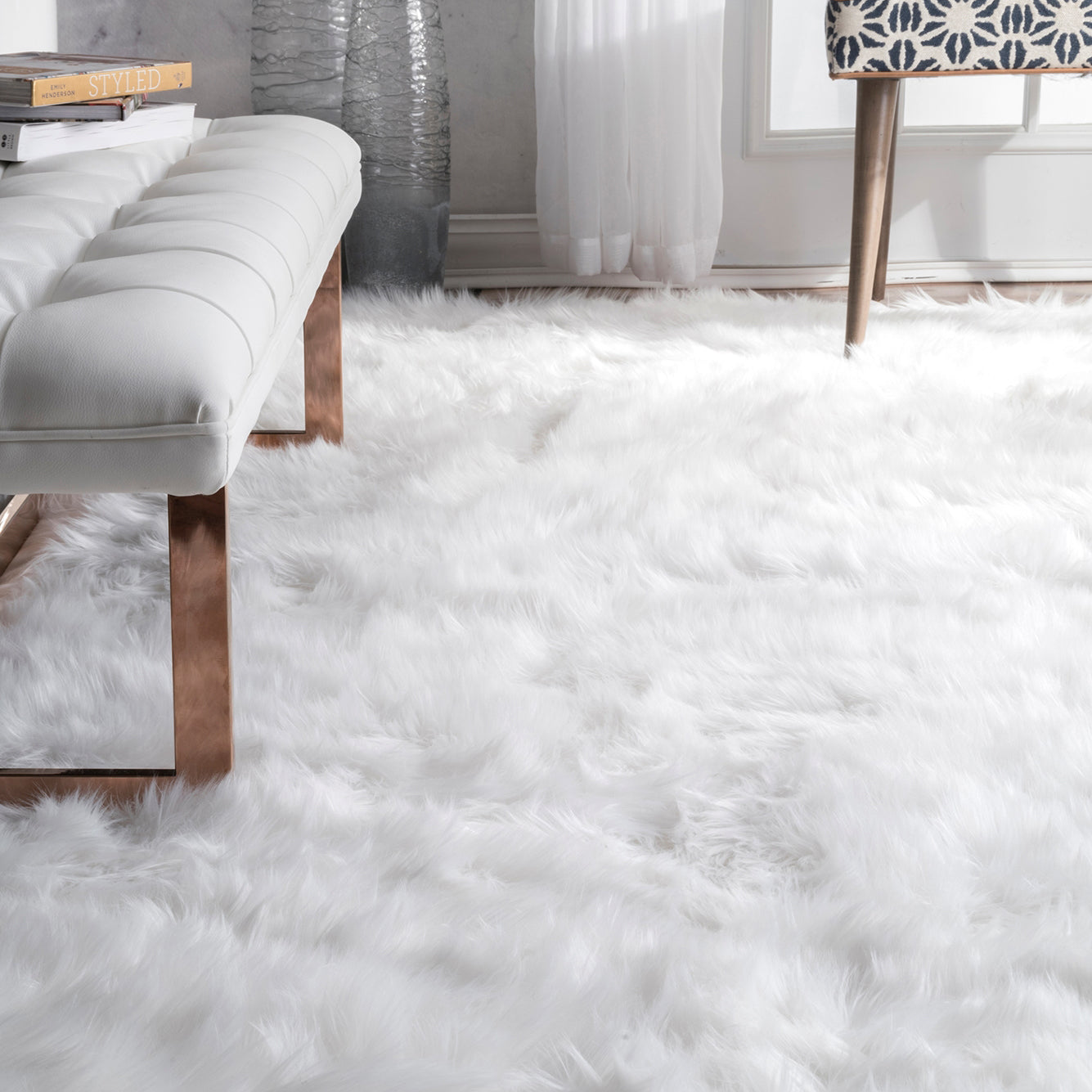 Sheen Faux Sheepskin Shag Rug