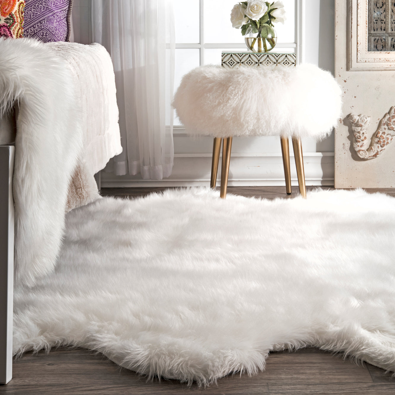 Roosevelt Large Faux Sheepskin Shag Rug