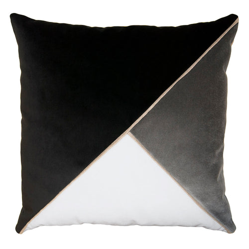 Square Feathers Harlow Black Throw Pillow