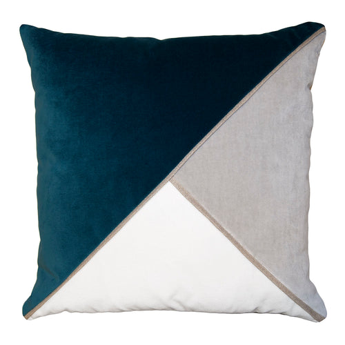 Square Feathers Harlow Cyan Throw Pillow