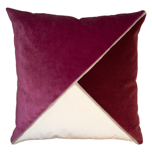 Square Feathers Harlow Sangria Throw Pillow