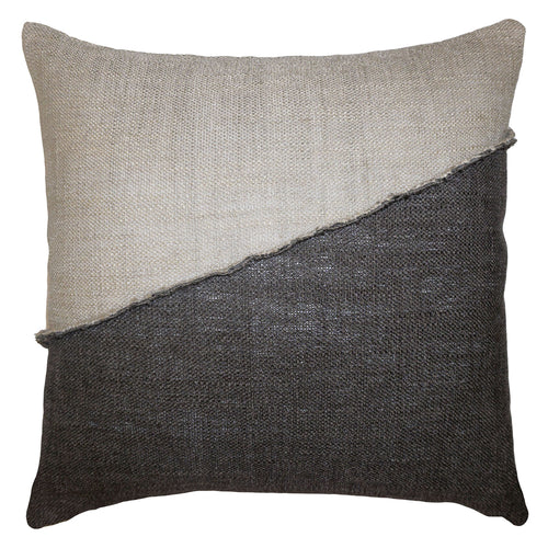 Square Feathers Hopsack Tilted Throw Pillow