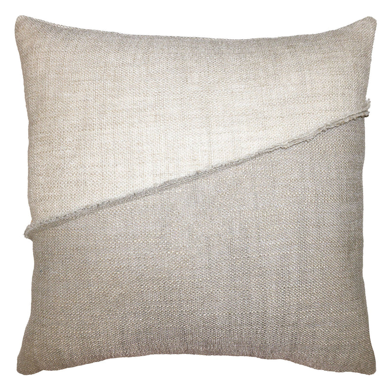 Square Feathers Hopsack Tilted Throw Pillow