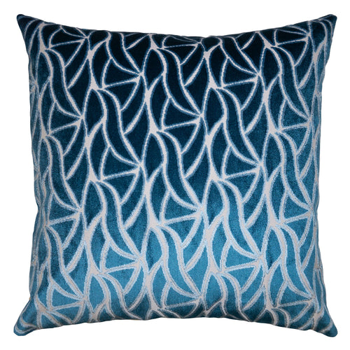 Square Feathers Icy Lake Throw Pillow