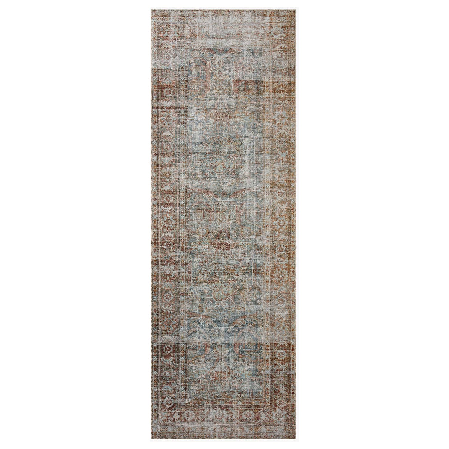 Chris Loves Julia × Loloi Jules Lagoon/Brick Power Loomed Rug