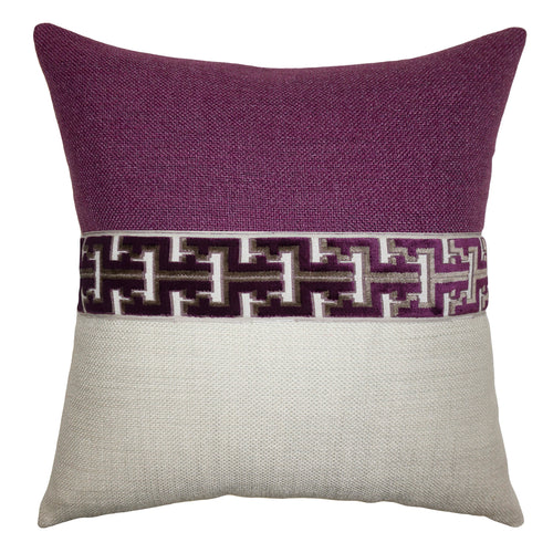 Square Feathers Jager Currant Throw Pillow