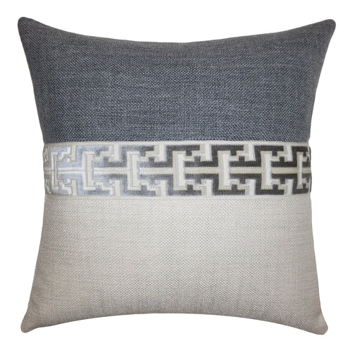 Square Feathers Jager Gray Throw Pillow