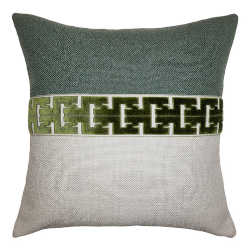 Square Feathers Jager Lime Throw Pillow
