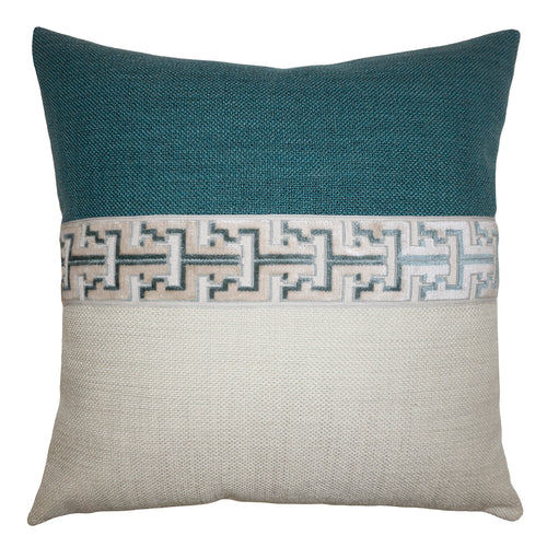 Square Feathers Jager Sky Throw Pillow