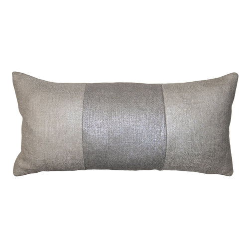 Square Feathers Jetson Taupe Band Throw Pillow