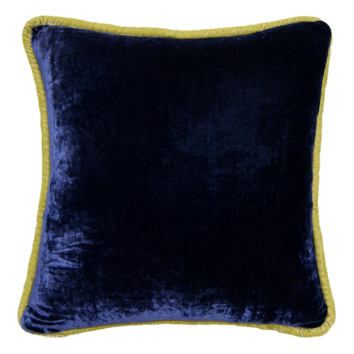 Square Feathers Jewel Cobalt Lime Throw Pillow
