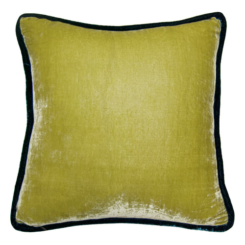 Square Feathers Jewel Lime Dark Blue Throw Pillow