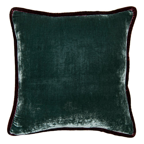 Square Feathers Jewel Peacock Burgundy Throw Pillow
