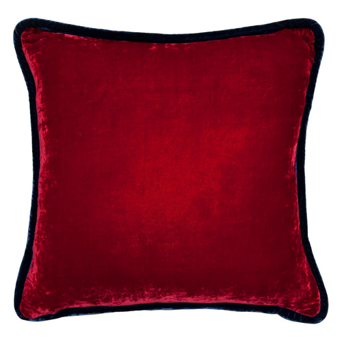 Square Feathers Jewel Red Cobalt Throw Pillow