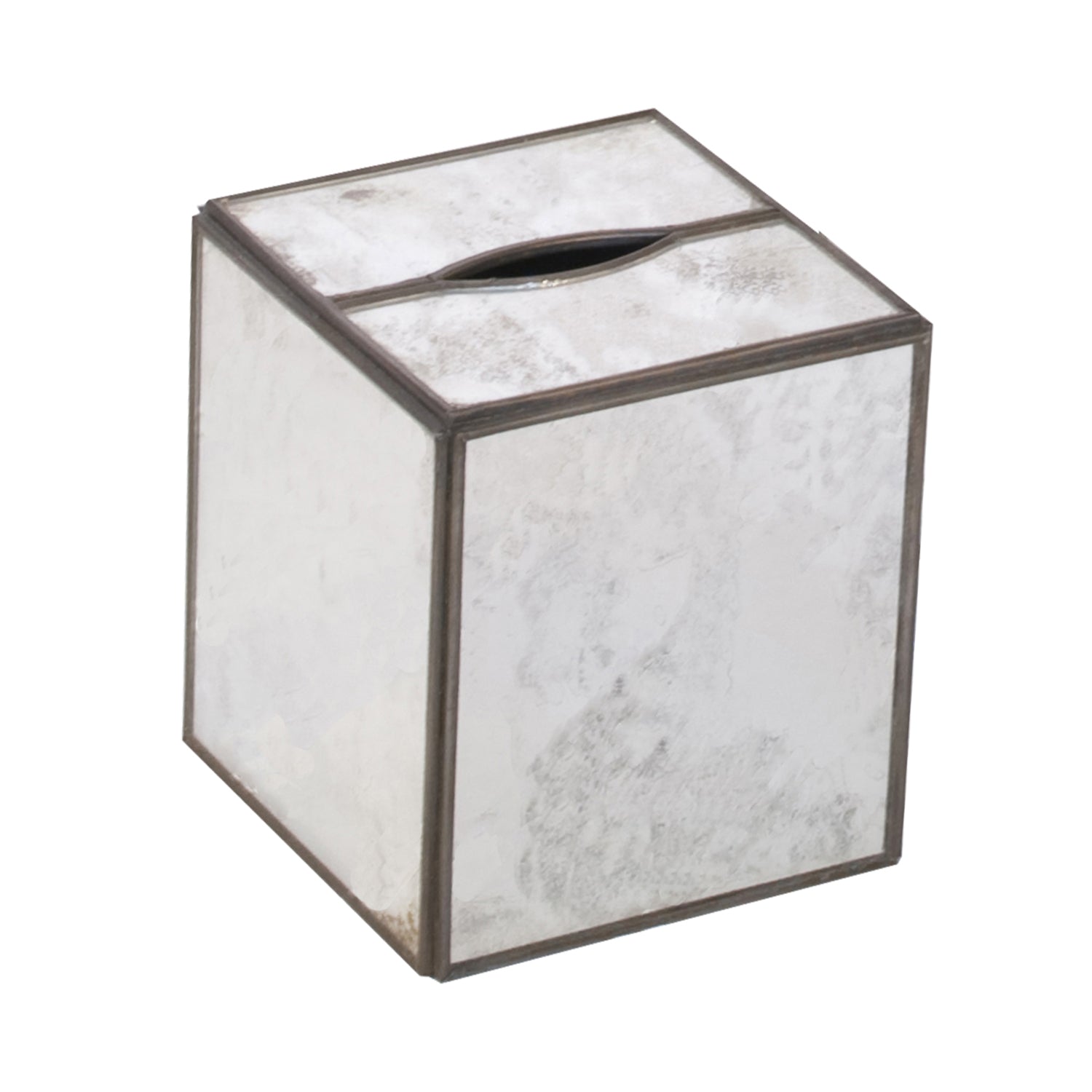 Worlds Away Antique Mirror Tissue Box Cover