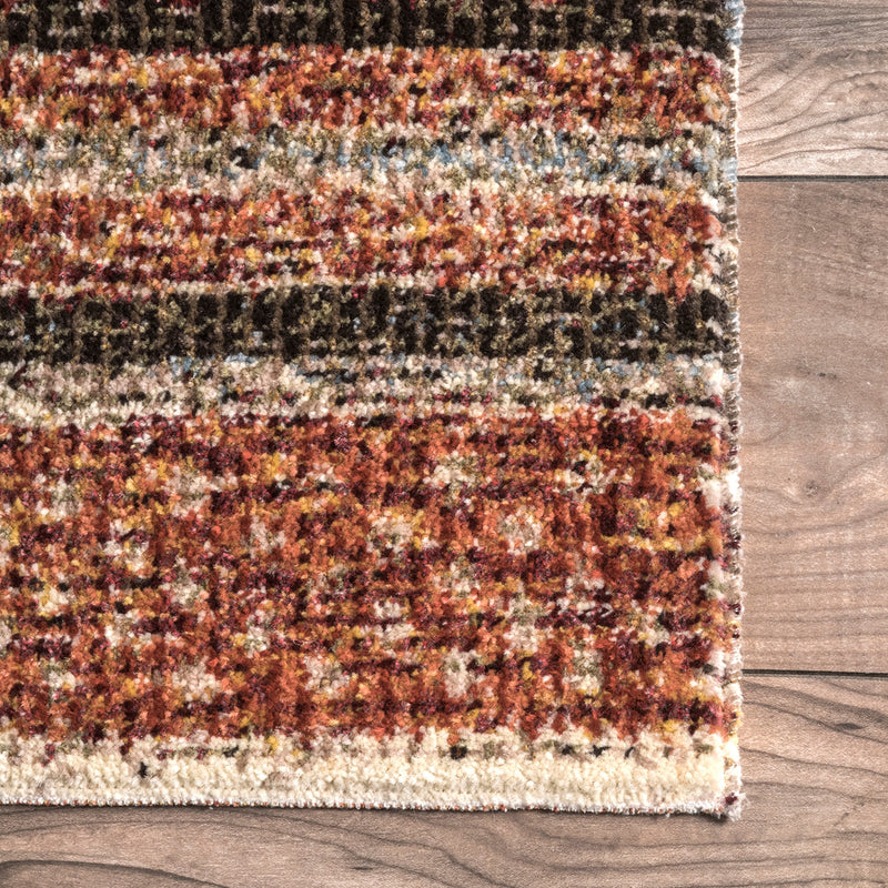 Crow Stripe Machine Made Rug – Paynes Gray