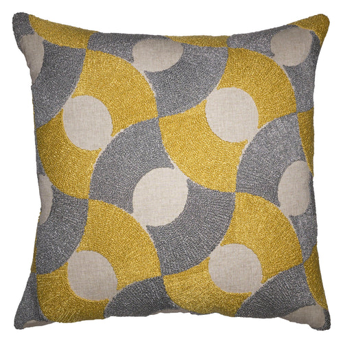 Square Feathers Krammer Citrine Throw Pillow