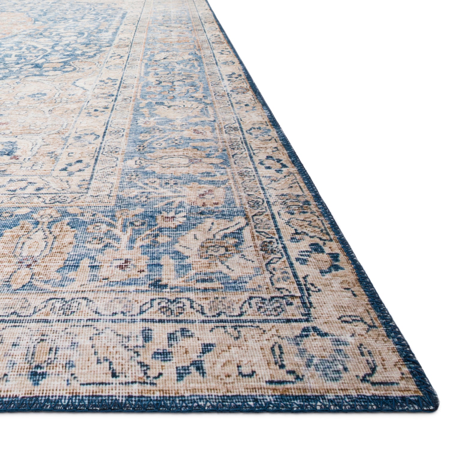 Loloi Layla Blue/Tangerine Power Loomed Rug