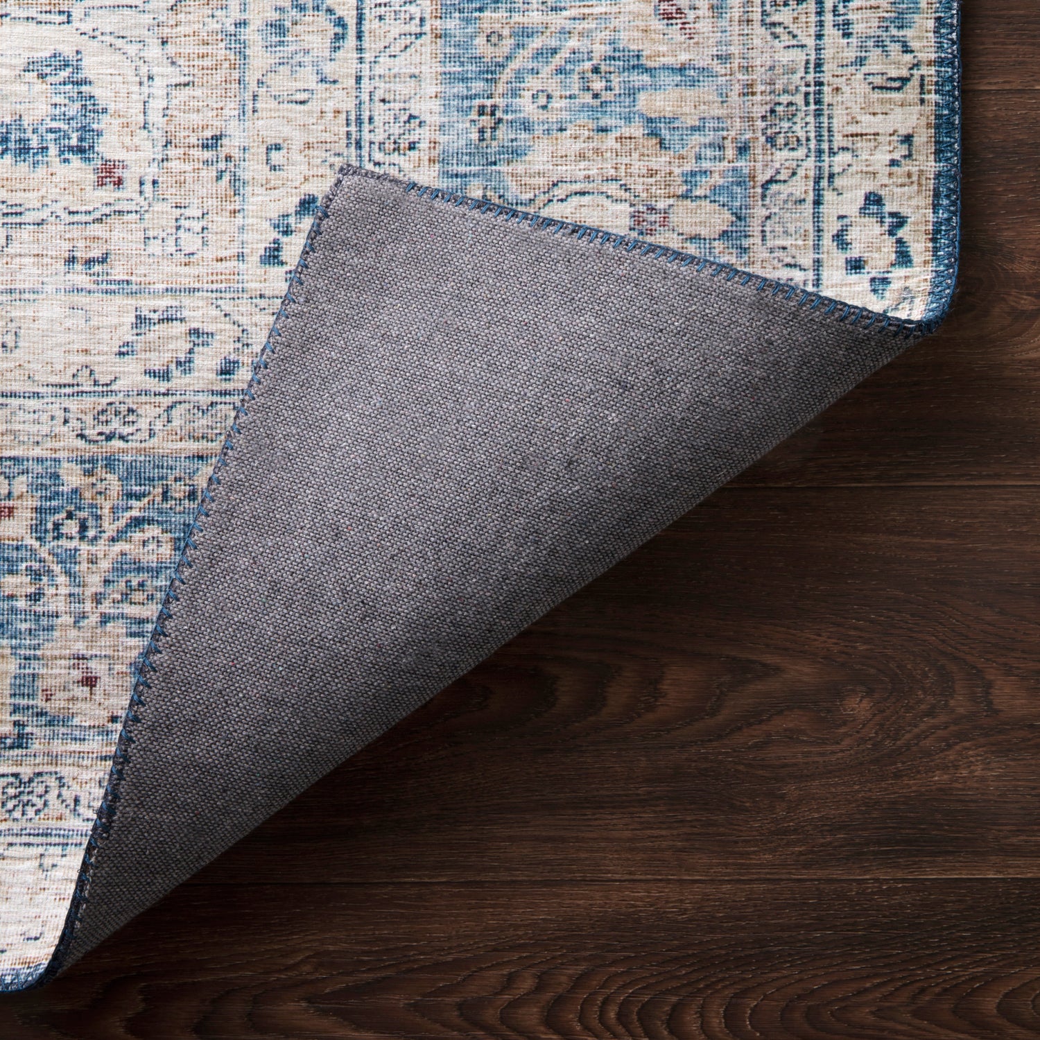 Loloi Layla Blue/Tangerine Power Loomed Rug