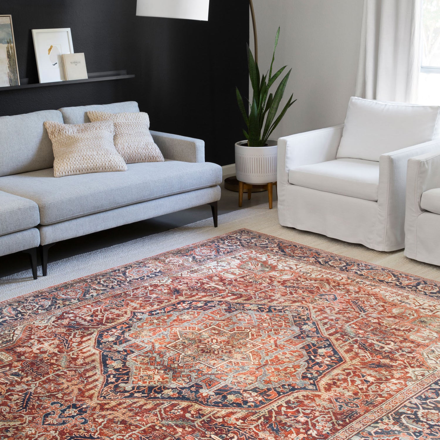 Loloi Layla Red/Navy Power Loomed Rug