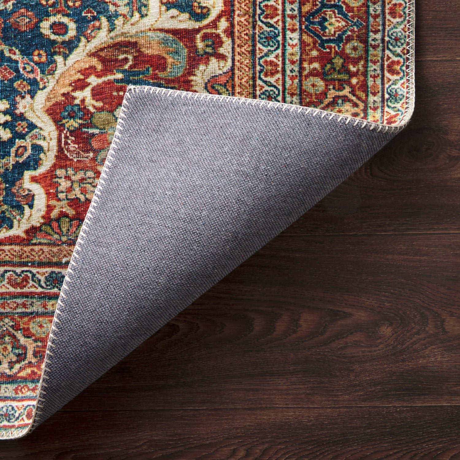 Loloi Layla Cobalt Blue/Spice Power Loomed Rug