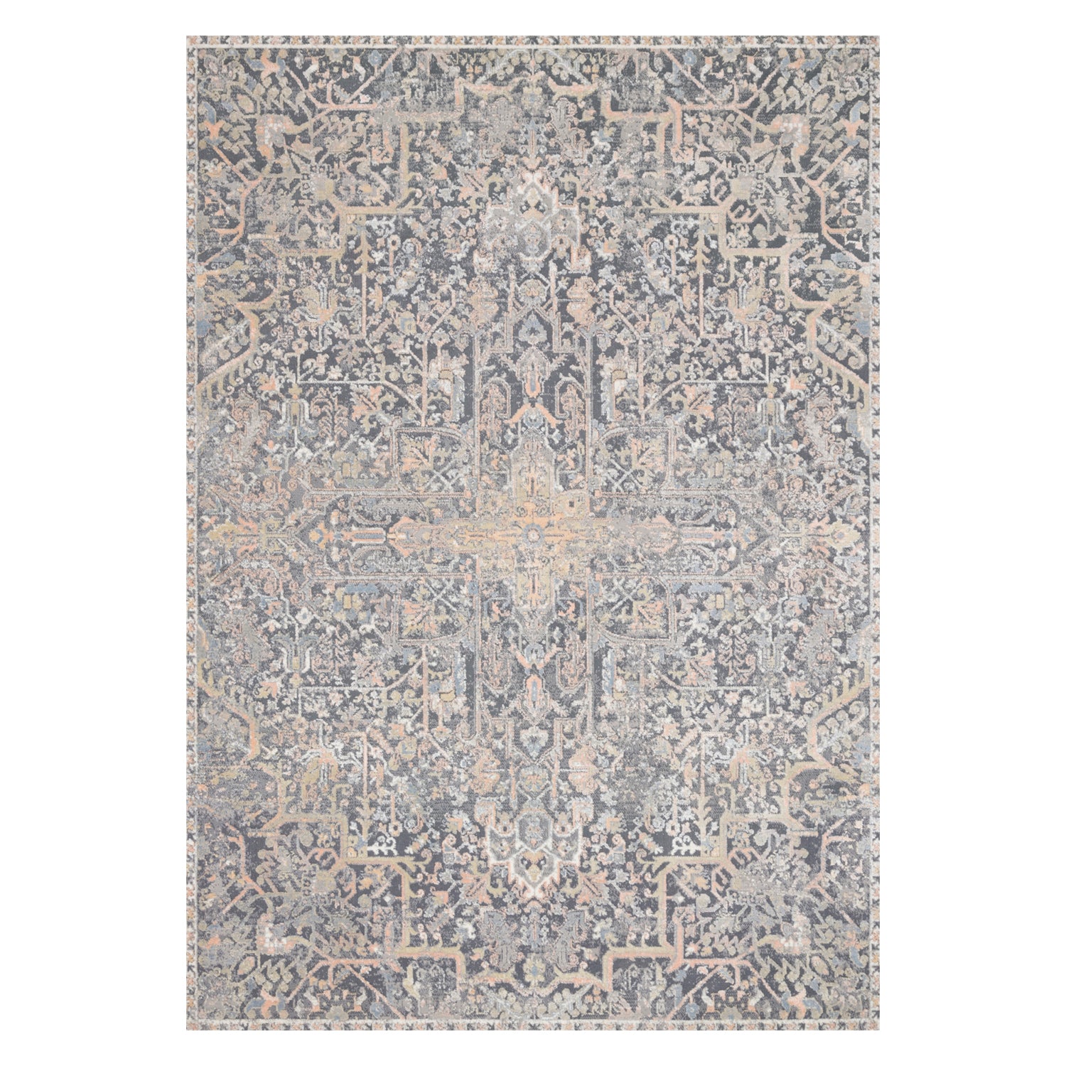 Loloi Lucia Charcoal/Multi Power Loomed Rug