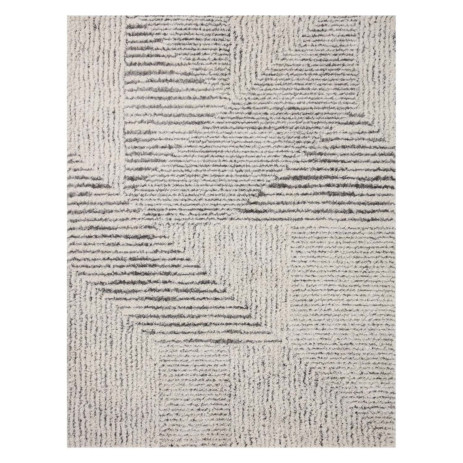 Loloi Levitt Shag Ivory/Gray Power Loomed Rug