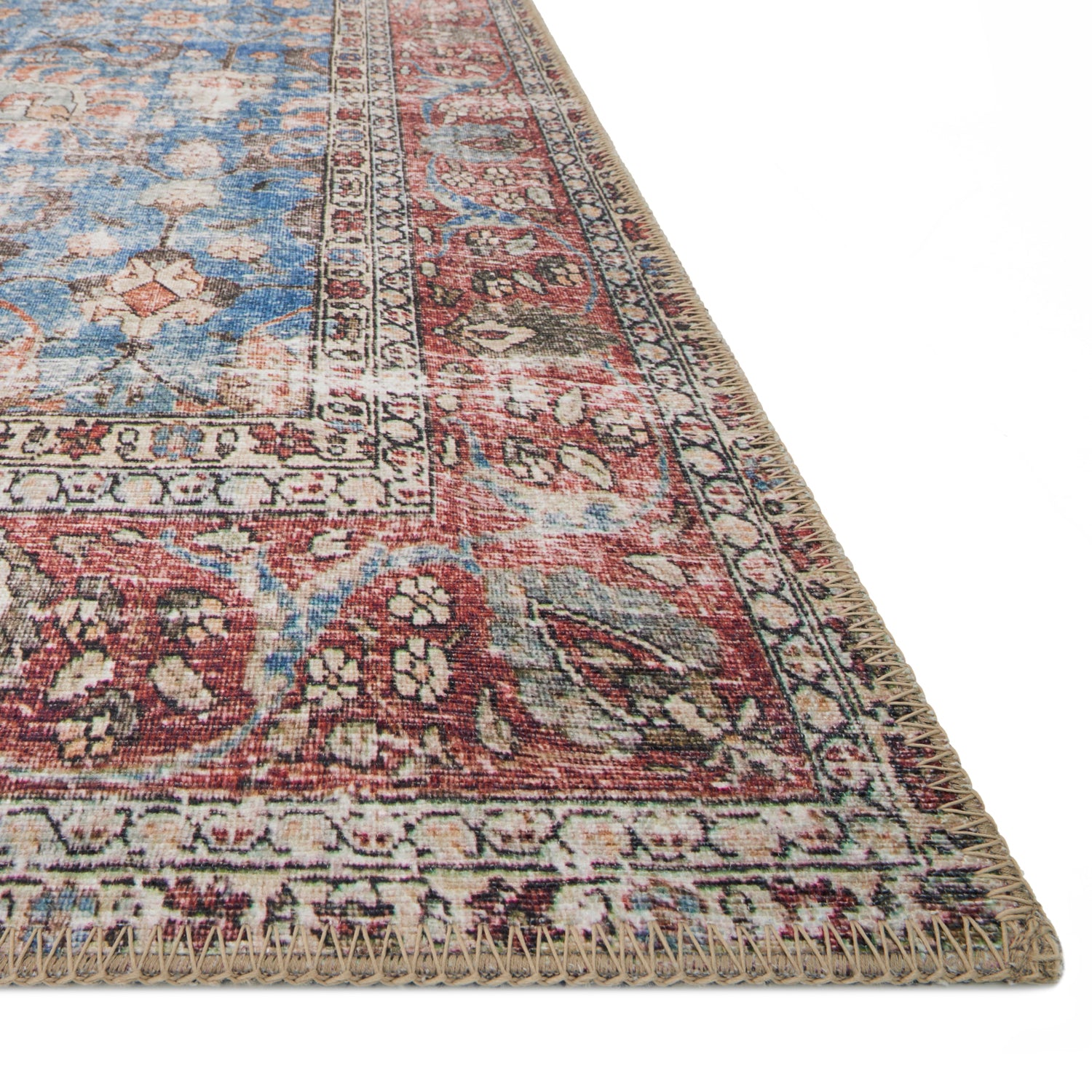 Loloi Loren Blue/Brick Power Loomed Rug