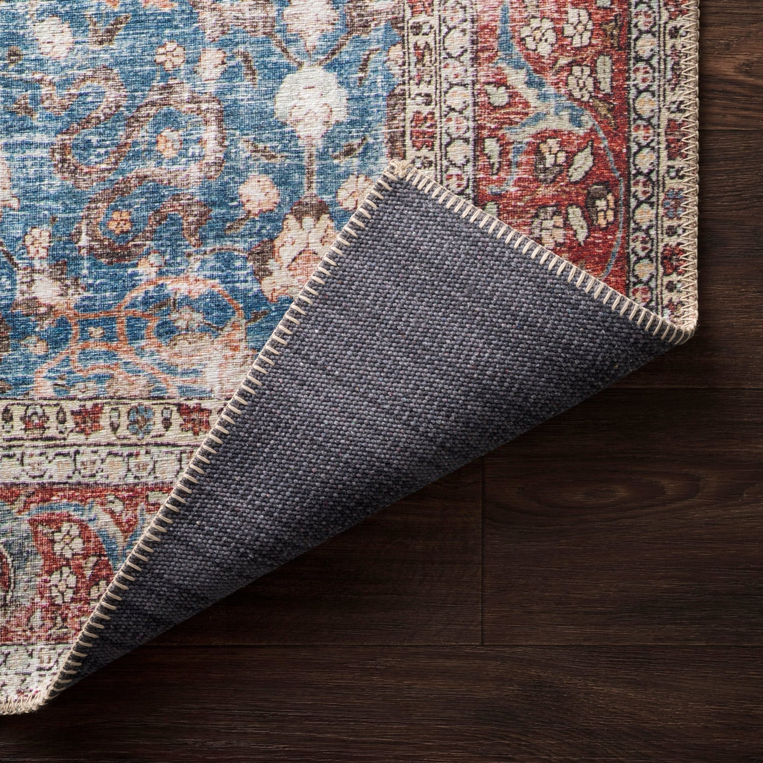 Loloi Loren Blue/Brick Power Loomed Rug