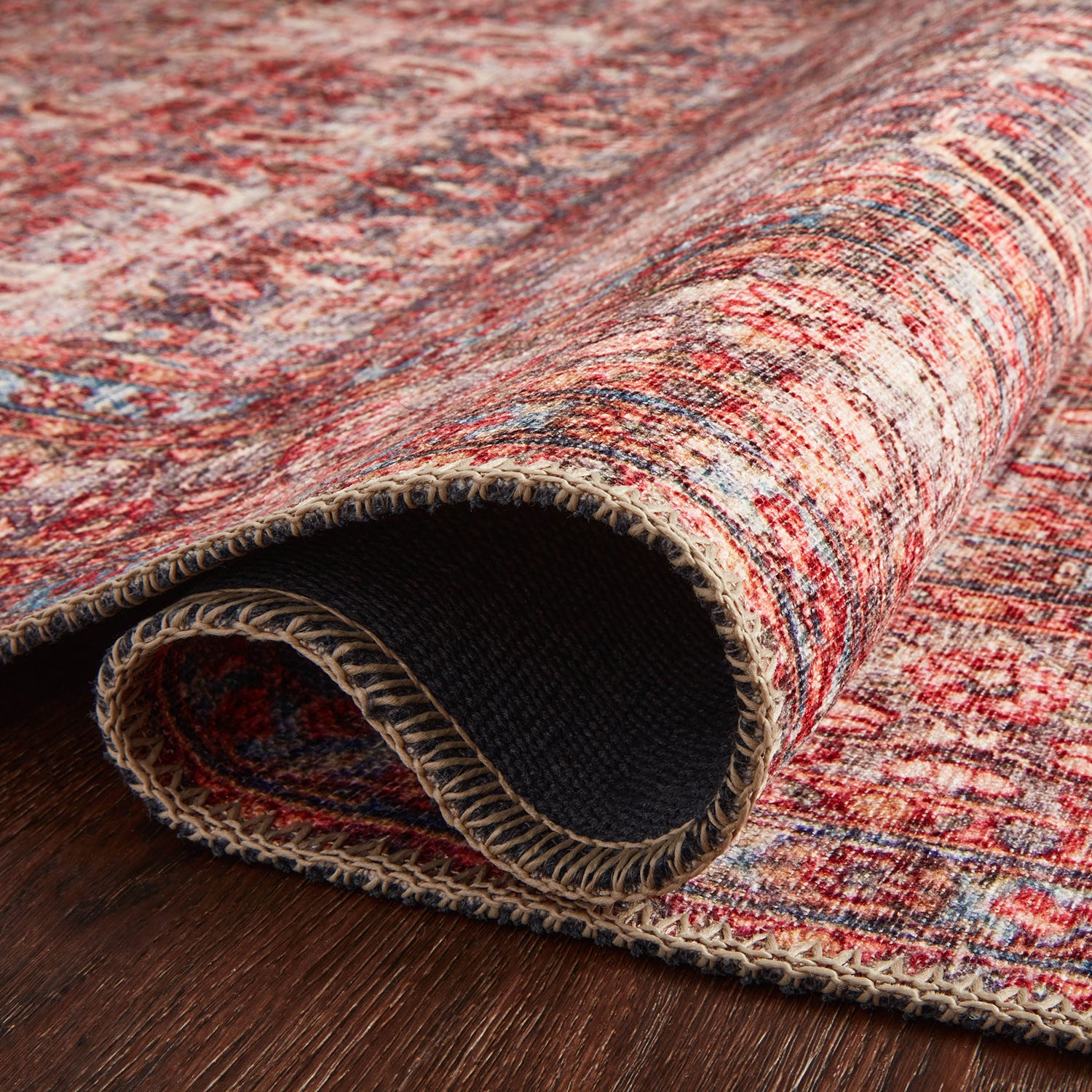 Loloi Loren Eggplant/Crimson Power Loomed Rug