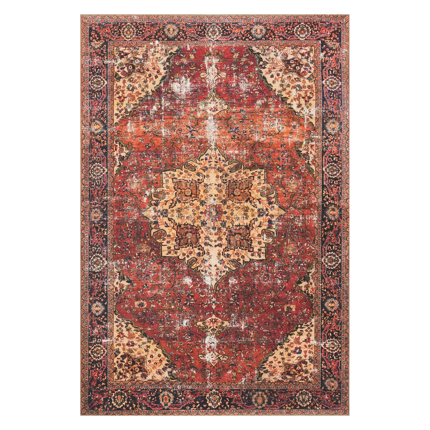 Loloi Loren Red/Navy Power Loomed Rug