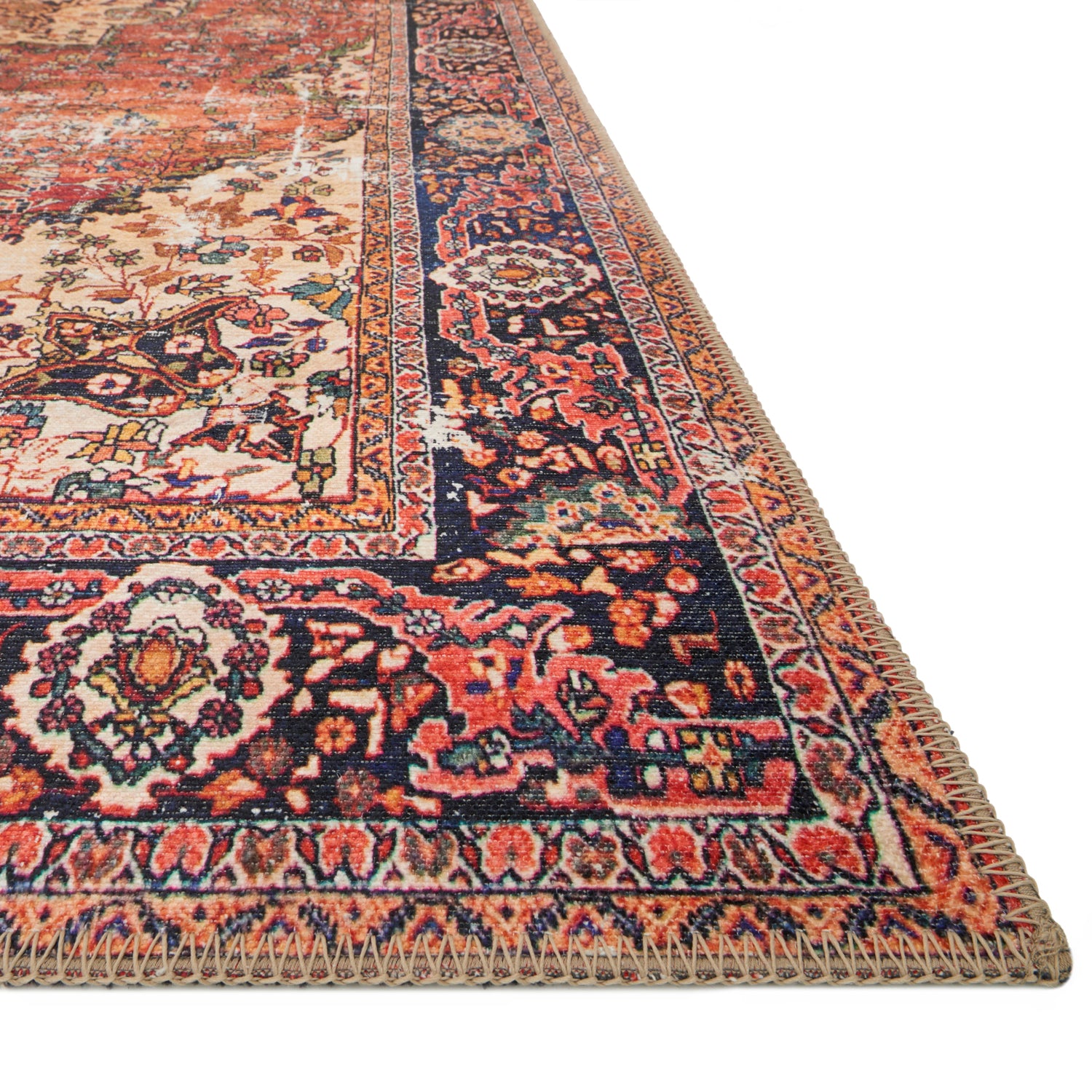 Loloi Loren Red/Navy Power Loomed Rug