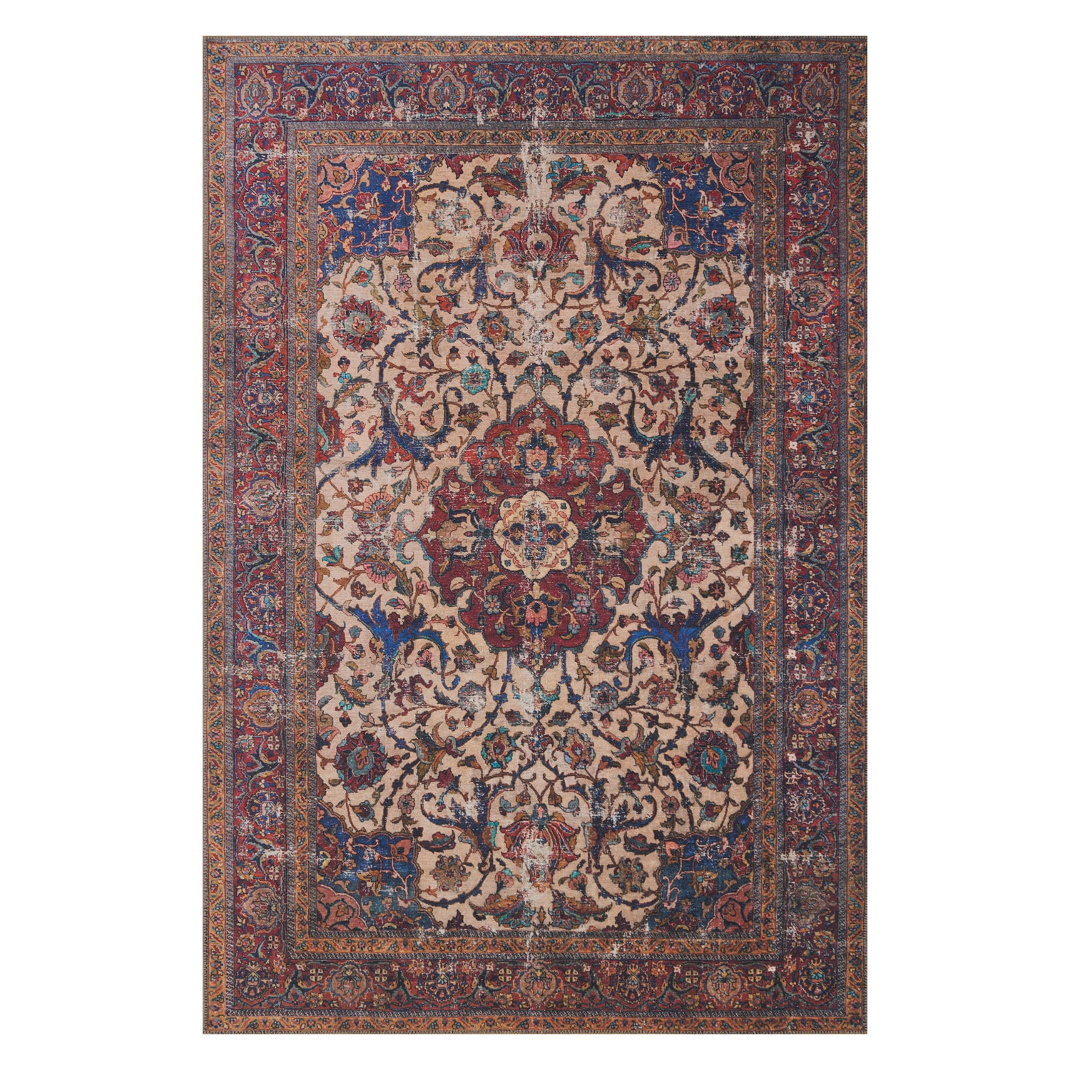 Loloi Loren Sand/Multi Power Loomed Rug | Paynes Gray