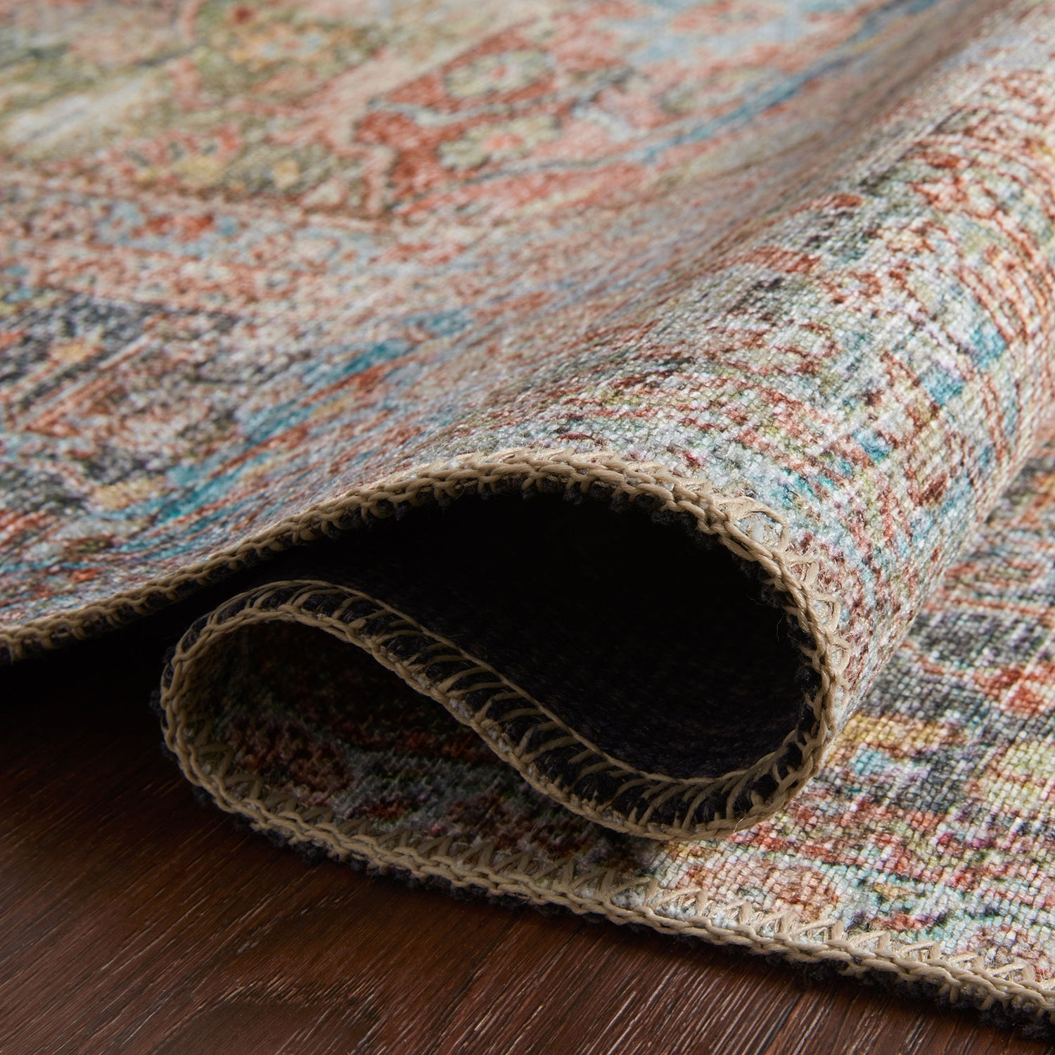 Loloi Loren Brick/Multi Power Loomed Rug