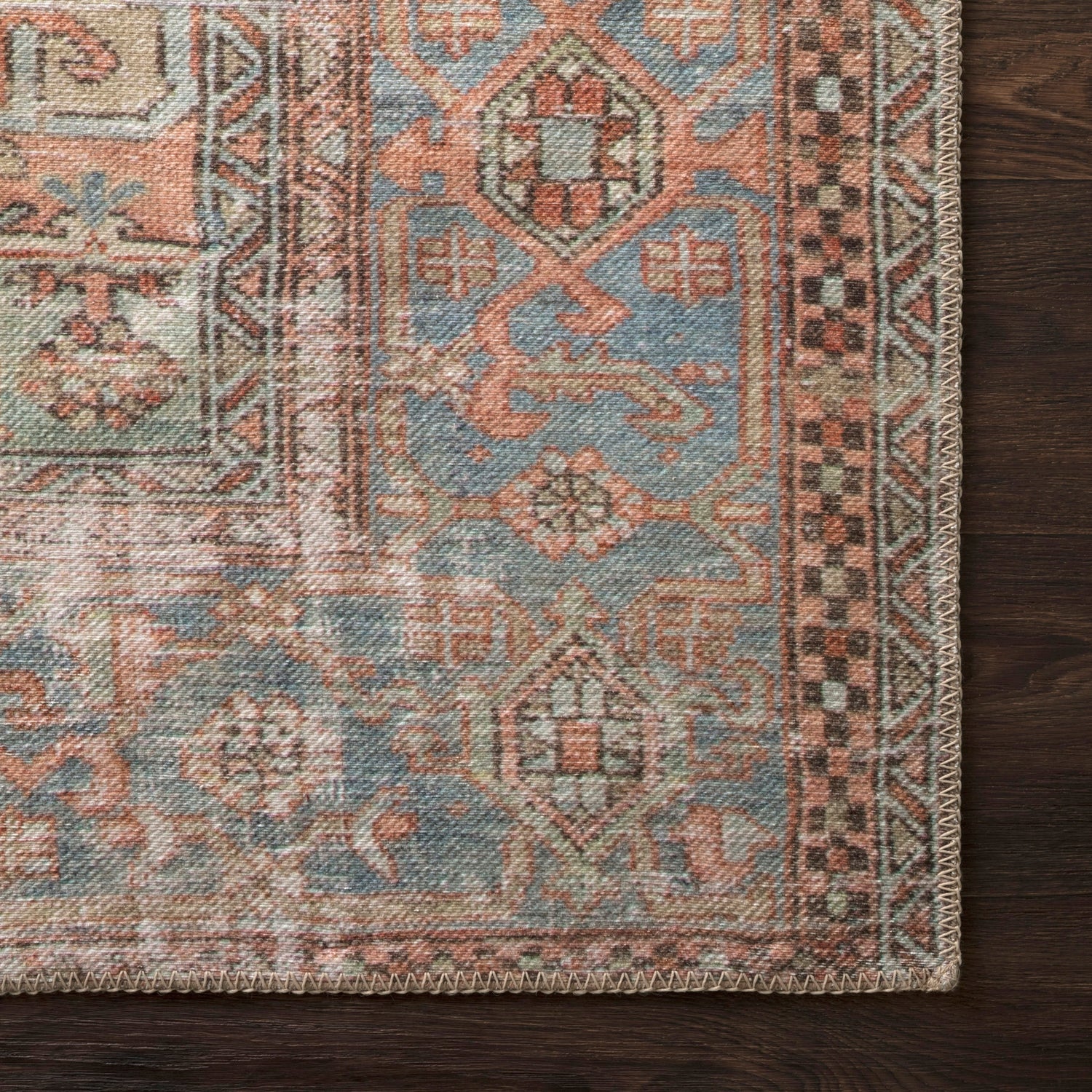 Loloi Loren Terracotta/Sky Power Loomed Rug