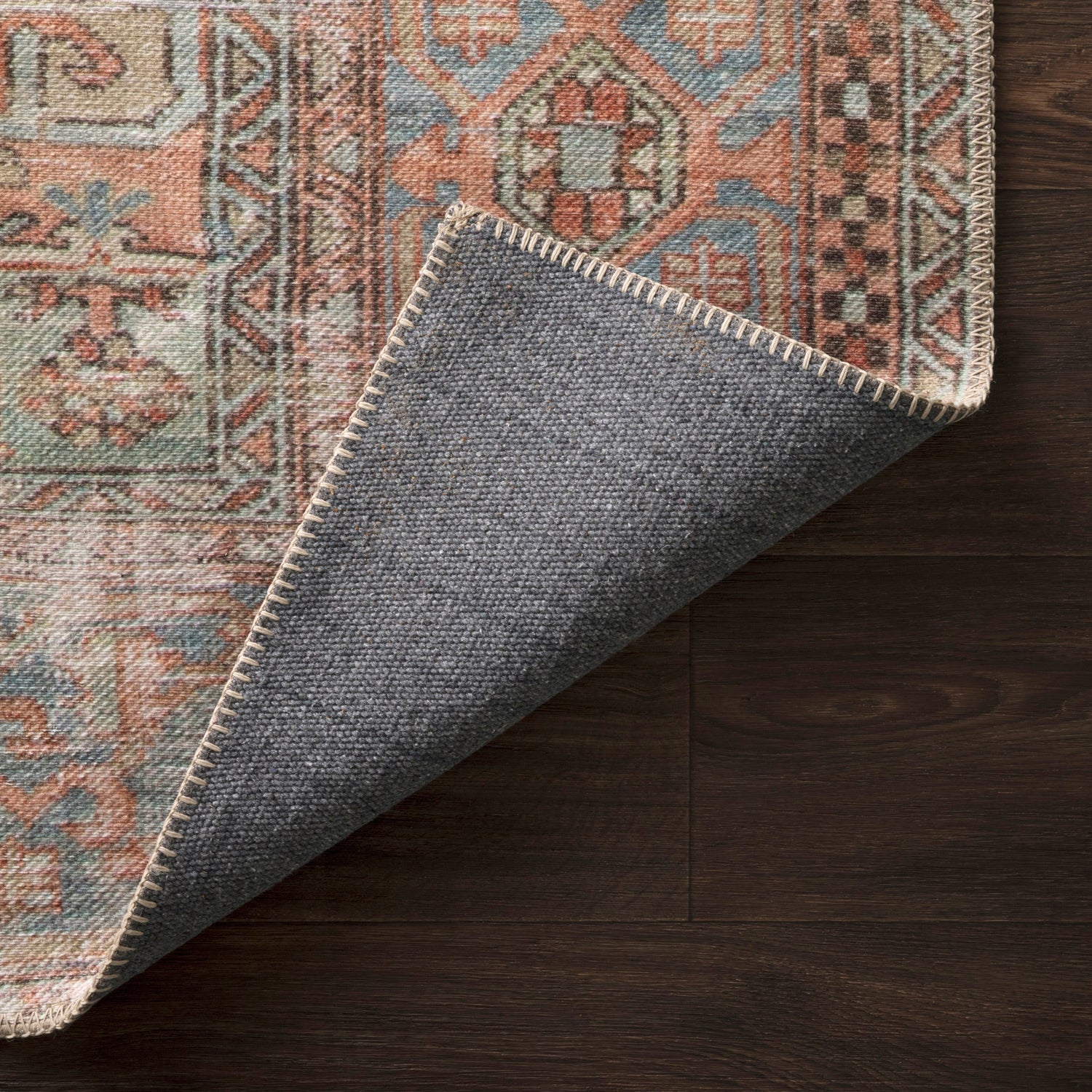 Loloi Loren Terracotta/Sky Power Loomed Rug
