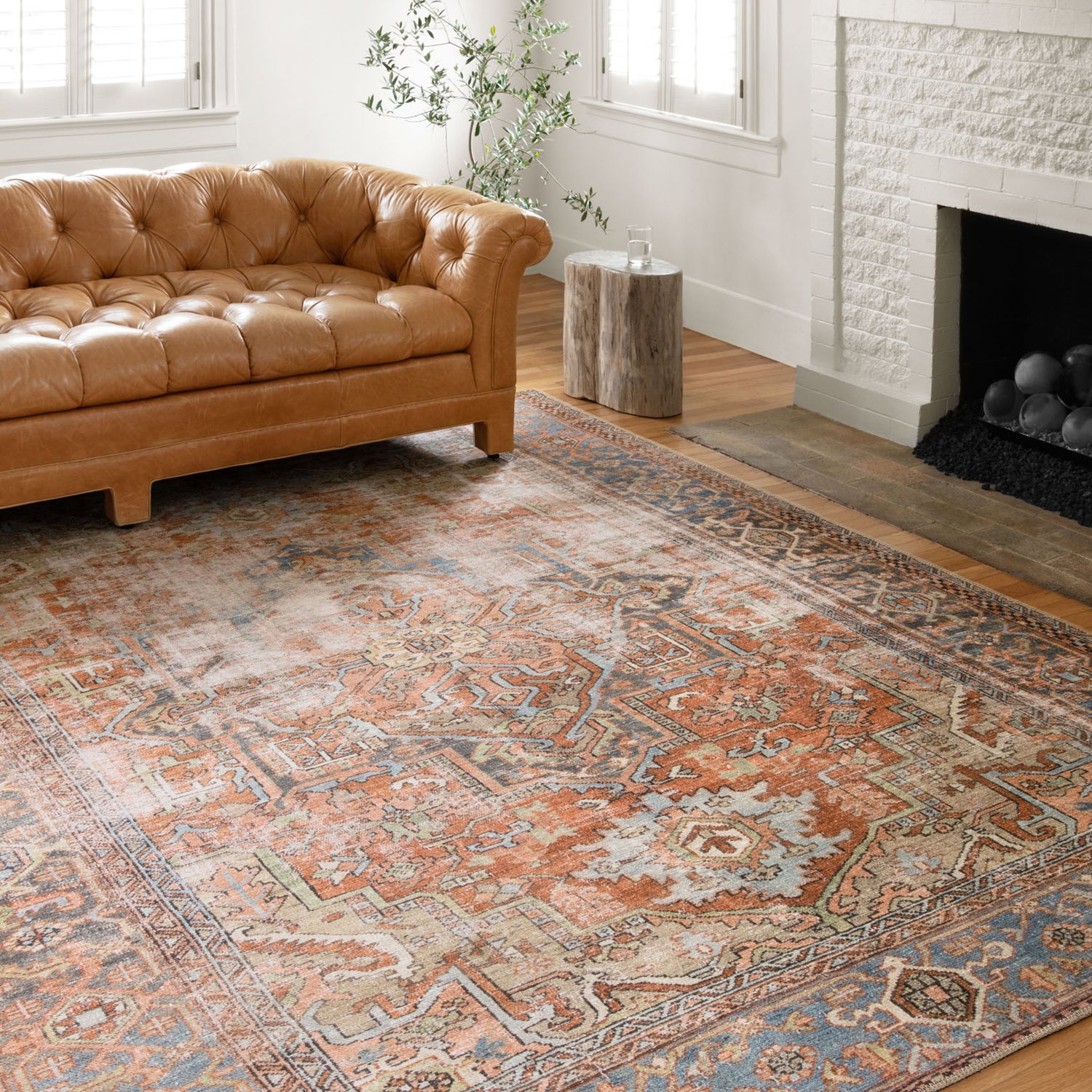 Loloi Loren Terracotta/Sky Power Loomed Rug