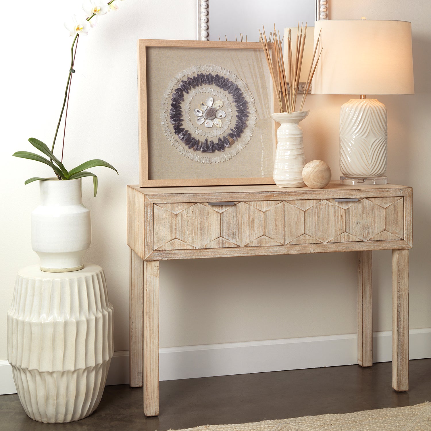 Lifestyle by Jamie Young Hex Two Drawer Console Table