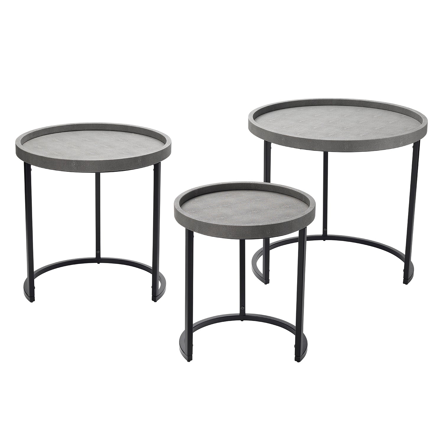 Lifestyle by Jamie Young Binx Shagreen Nesting Side Table Set of 3
