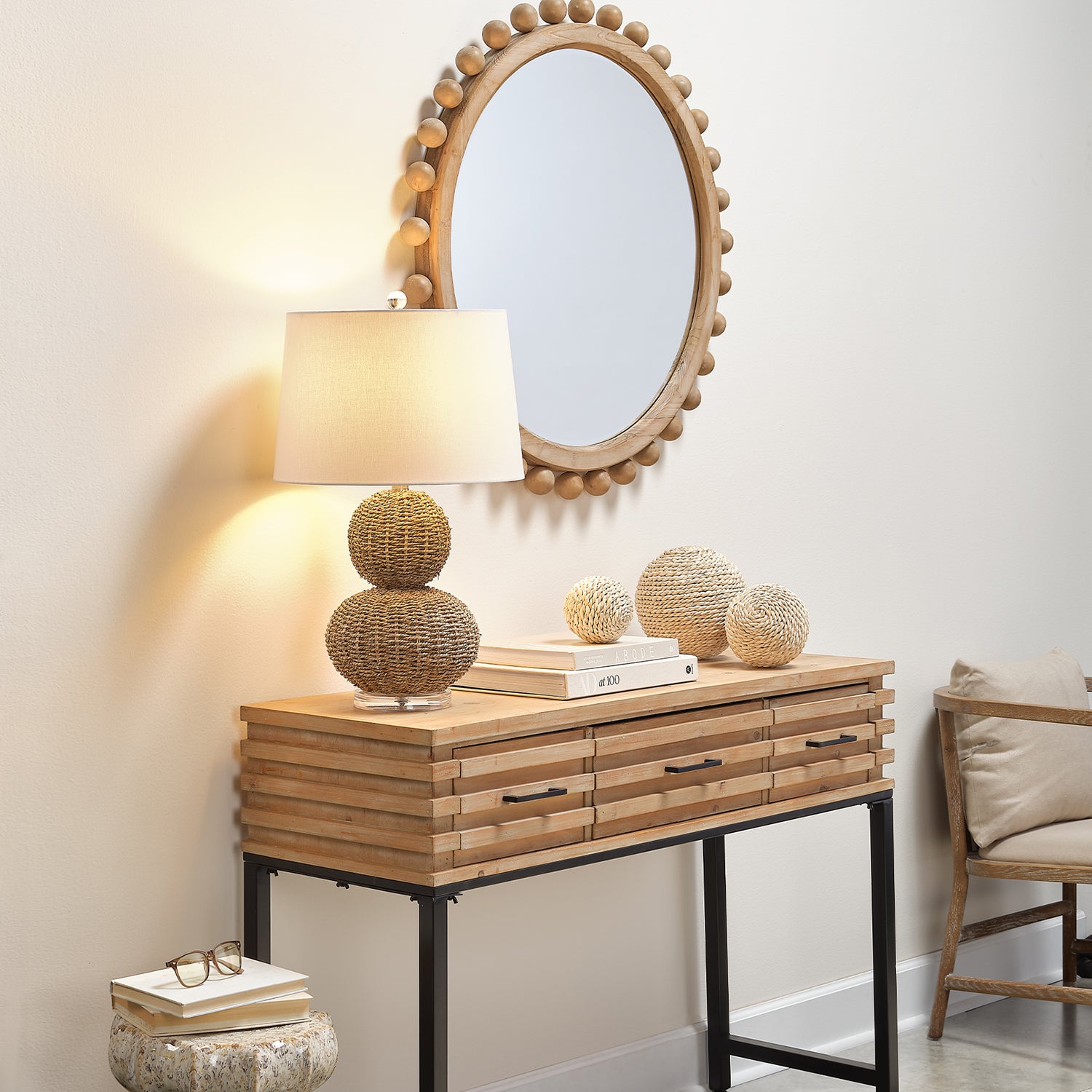 Jamie Young Lubec Seagrass Table Lamp