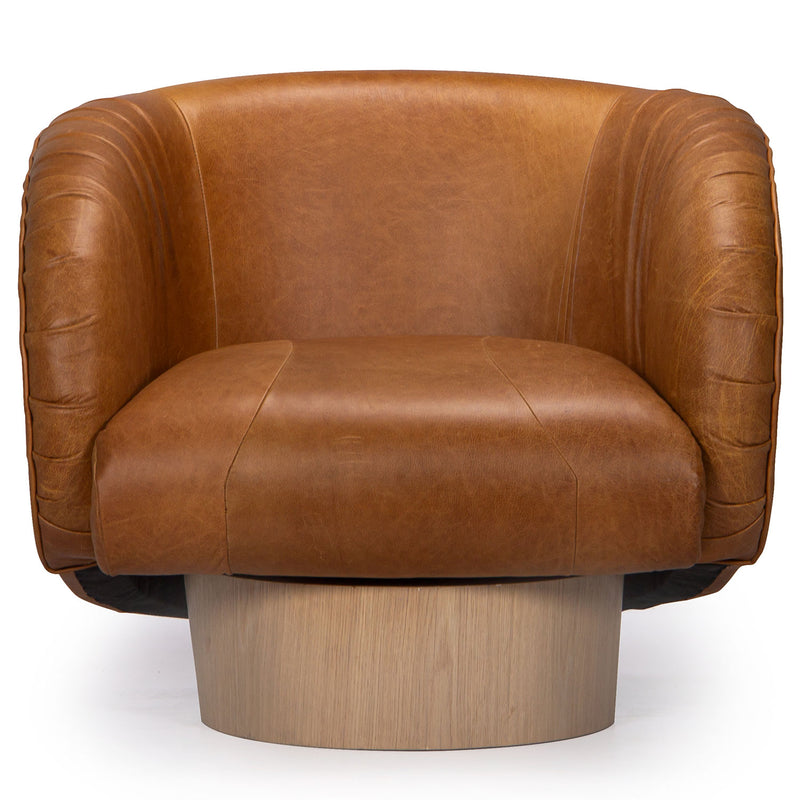 Union Home Rotunda Leather Swivel Chair