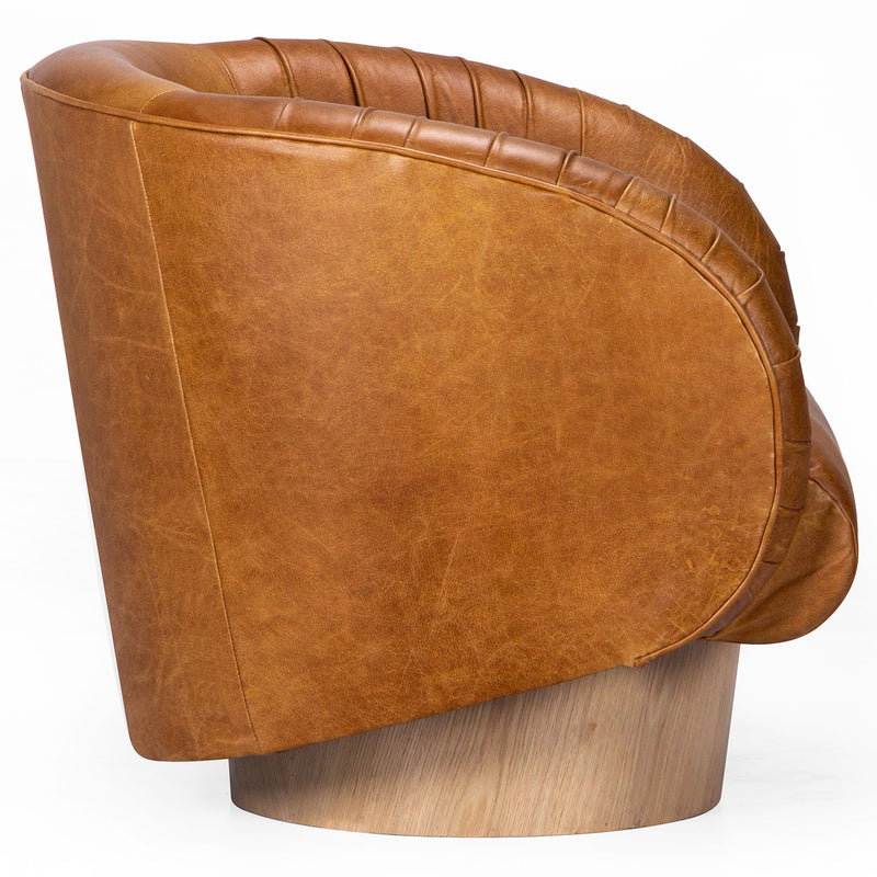 Union Home Rotunda Leather Swivel Chair