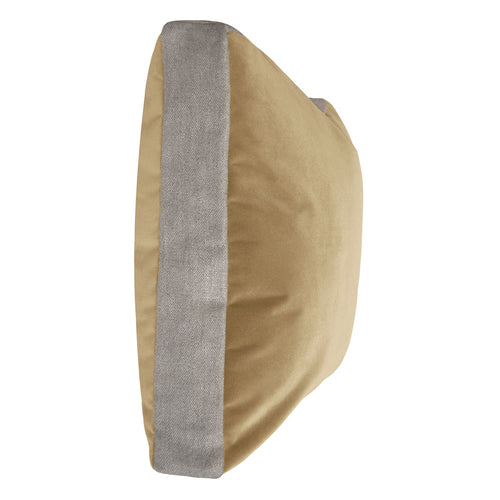 Square Feathers Luna Cement Linen Edge Throw Pillow