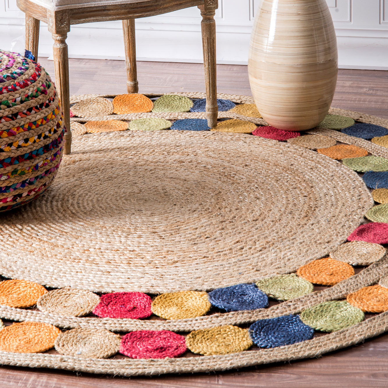 Bellow Braided Round Rug – Paynes Gray