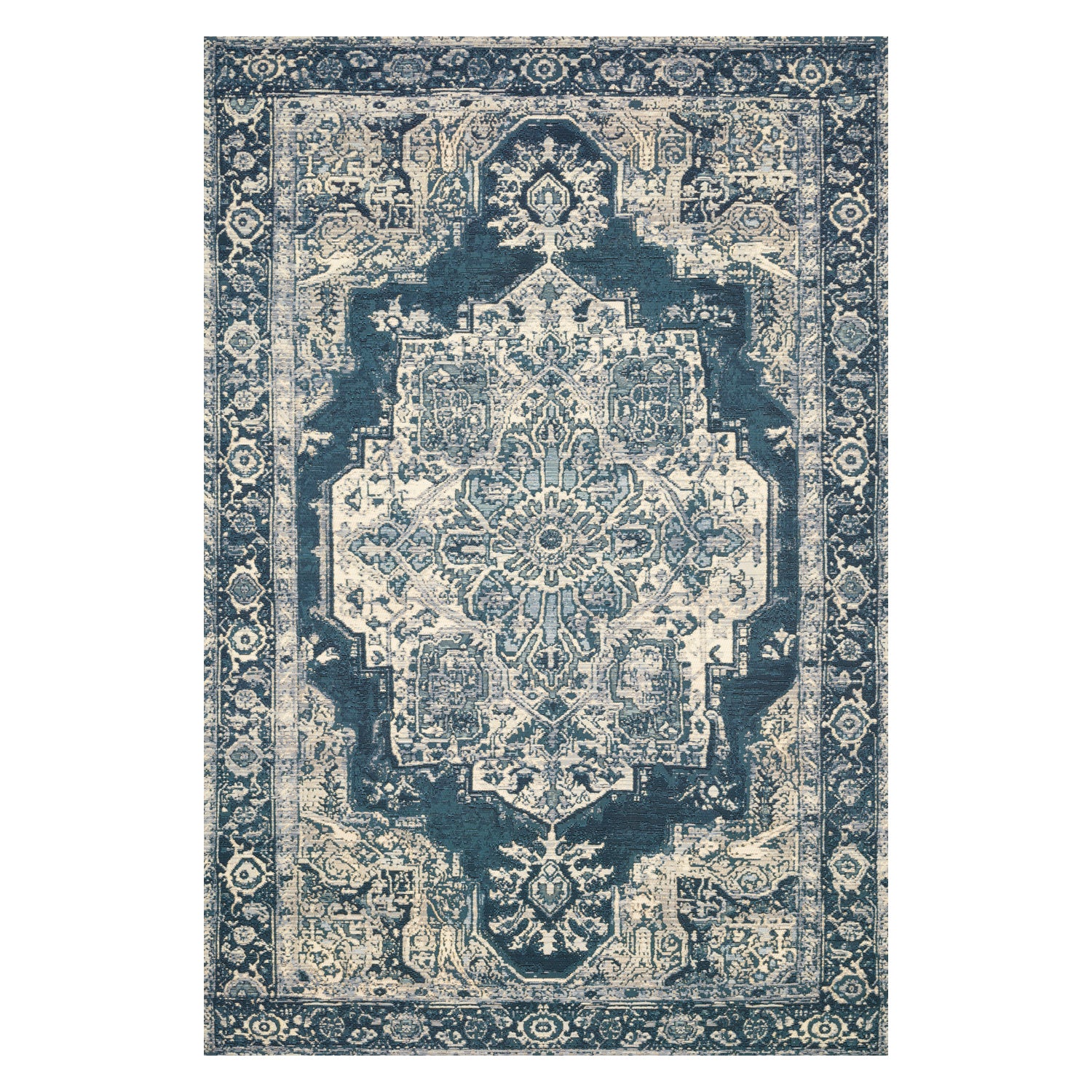 Loloi Mika Medallion Indoor/Outdoor Rug – Paynes Gray