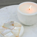 Anaya Mother of Pearl Lemongrass White/Large Candle