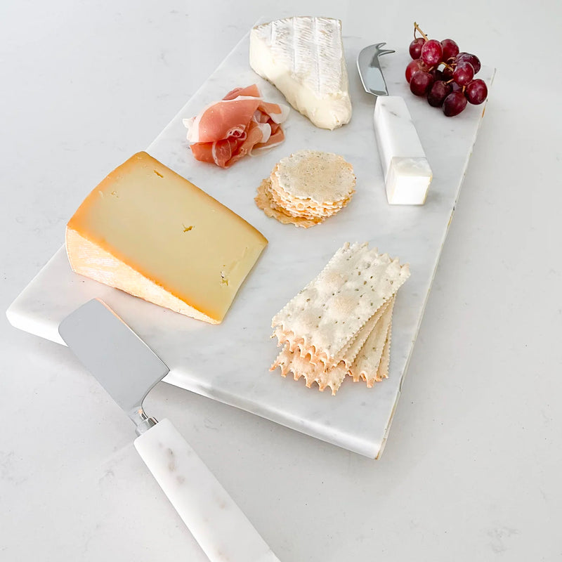 Anaya Mother of Pearl Marble Cheese Board & Knive Set