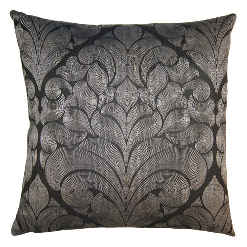Square Feathers Midnight Floral Throw Pillow