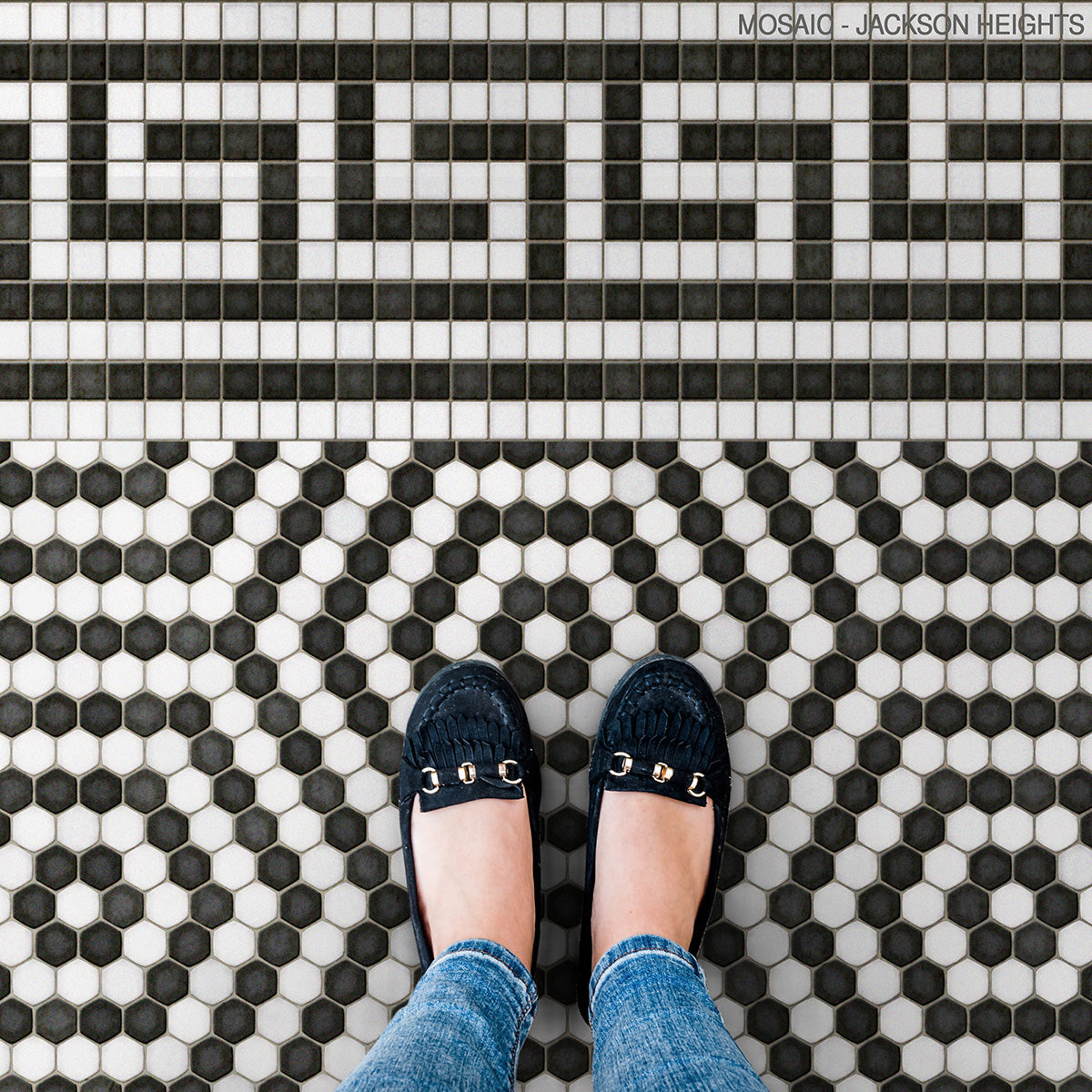 Mosaic E - Jackson Heights Vinyl Floorcloth